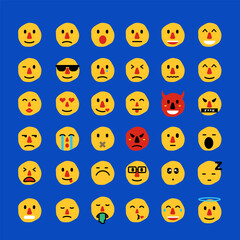 Naklejka premium cute emoji set