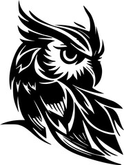 Obraz premium Owl | Minimalist and Simple Silhouette - Vector illustration