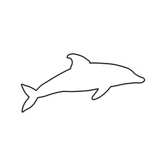 Obraz premium Nautical Dolphin. Sea Underwater animal. Vector illustration