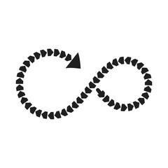 Triangle shape dotted arrow shape infinity icon symbol vector illustration
