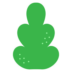 Green shrub doodle illustration. Isolated vector illustration