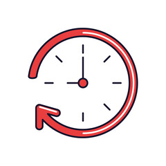 Red clock icon PNG image with transparent background