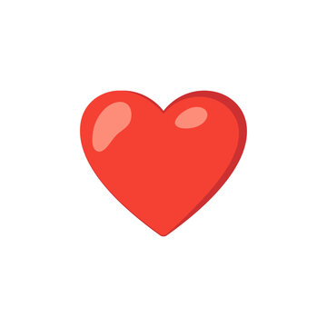2d Red heart icon. Love symbol vector desing.