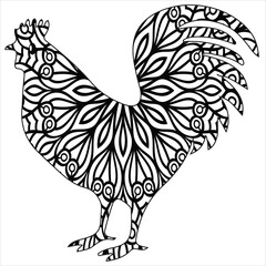 Vector animal mandala coloring page for kids and adult