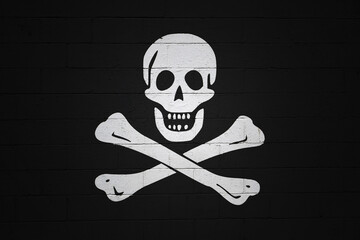 Jolly Roger Flag painted on a wall