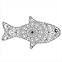 Vector animal mandala coloring page for kids and adult