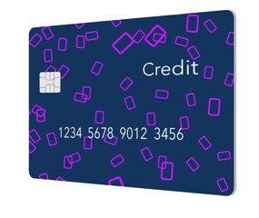 A generic credit card is seen in a vector image.