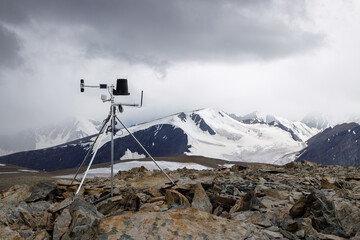 Mobile meteorological station in the mountains.