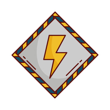 png icon of a sign with a lightning bolt gray background