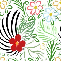 abstract background floral herbal texture pattern wrapping paper digital illustration fabric design print wallpaper 