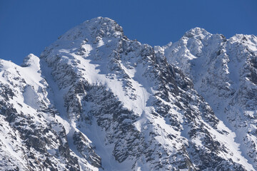 High Tatras in winter. View of the Granaty peaks. - obrazy, fototapety, plakaty