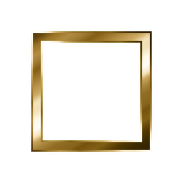 golden frame simple modern with transparent background