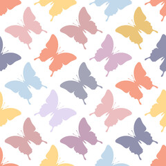 Plakat Endlosmuster Schmetterlinge Bunt