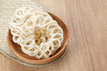 Krupuk or Kerupuk, Indonesia traditional crackers, made of flour and spices
