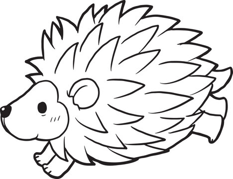 hedgehog cartoon doodle kawaii anime coloring page cute illustration drawing clip art character chibi manga comic