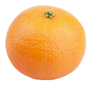 Single Mandarin Orange (Tangerine) - citrus fruit isolated on transparent background