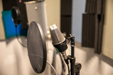 Recording equipment at a recording studio.