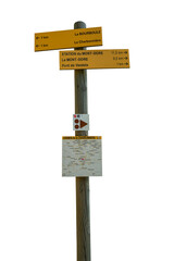 pancartes signalisation chemins de randonnée, sur fond transparent