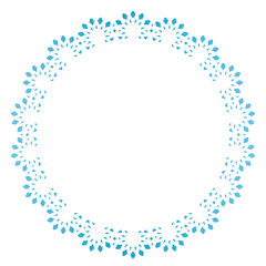 青色の線だけの円形レースのフレーム素材