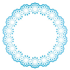 青色の線だけの円形レースのフレーム素材
