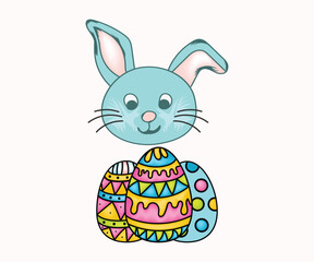 Easter bunny or rabbit Sublimation design Premium vectors