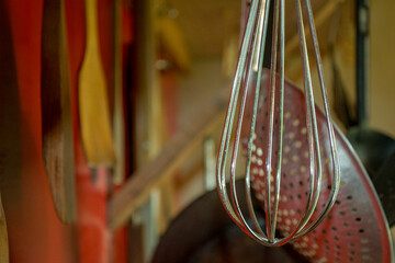Hanging Kitchen Utensils in a Kitchen