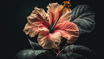 Hibiscus created with Generative AI Technology, ai, generative