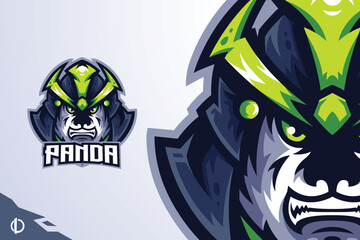Panda - Mascot & Esport logo template, All elements in this template are editable