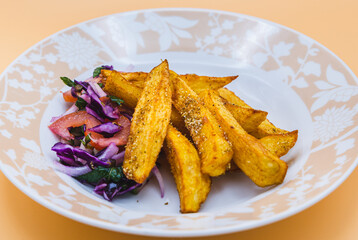 Homemade Chips - Healthy with salad