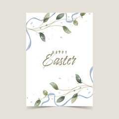 Happy easter card template in rustic style. concept cover. A set of greeting cards.