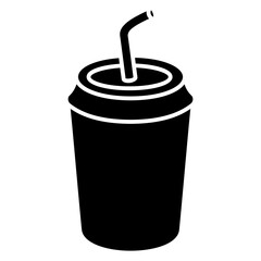 coffee paper cup with straw	
