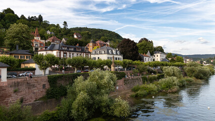 Fototapeta na wymiar European Town along a River
