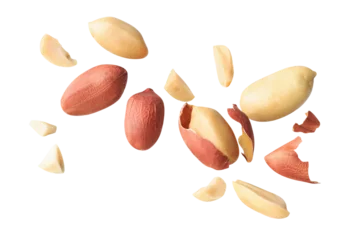 Fotobehang air peanut.ingredient nut isolated.macro peanut butter healthy food.half nut png.banner size © SizeSquare's