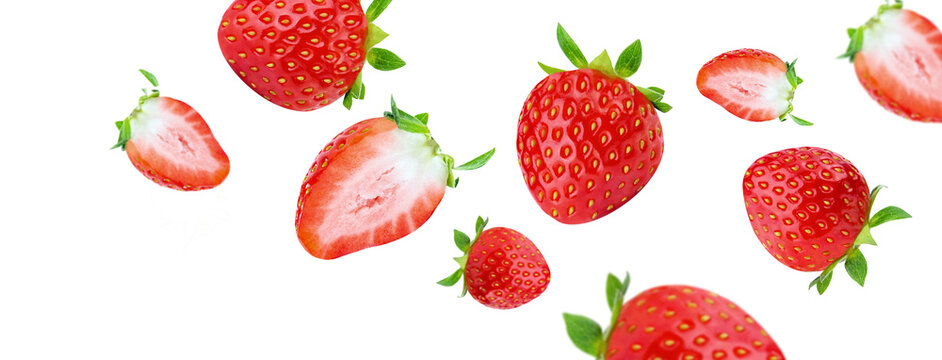 strawberry isolated on white.
strawberry png.healthy food red strawberry.juicy straw group.banner size
