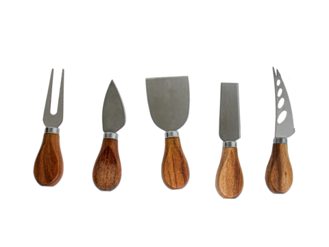 Set of Cheese knifes isolated, Closeup, Nobody