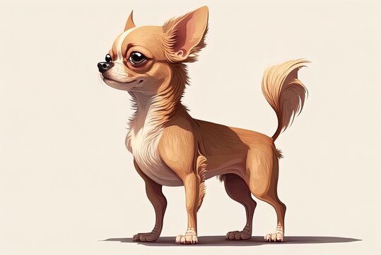picture of an aging chihuahua on a white backdrop Generative AI