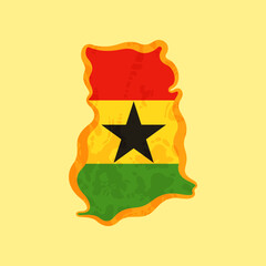 Ghana - Map colored with the flag