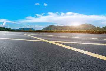 Outdoor mountain highway skyline