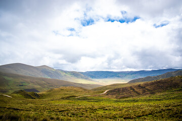 landscape with mountains and blue sky