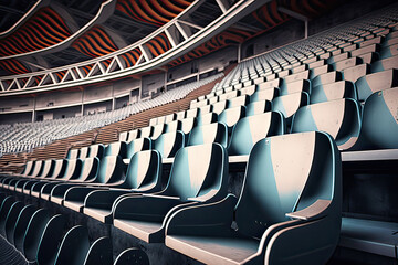 Sit in the stadium. Photo generative AI