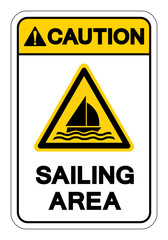 Caution Sailing Area Symbol Sign, Vector Illustration, Isolate On White Background Label. EPS10