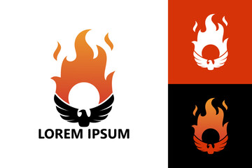Fire bird logo template design vector
