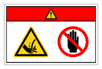 Danger Cutting of Hand Curved Blade Do Not Touch Symbol Sign, Vector Illustration, Isolate On White Background Label. EPS10