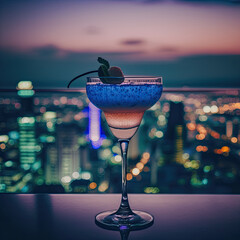 Elevated Nightlife: A Rooftop Bar Experience - ai generative
