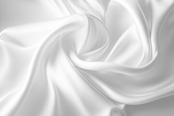 White and grey satin fabric curves wave lines background texture for web design , banner , business concept.