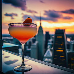 Elevated Nightlife: A Rooftop Bar Experience - ai generative