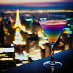 Elevated Nightlife: A Rooftop Bar Experience - ai generative