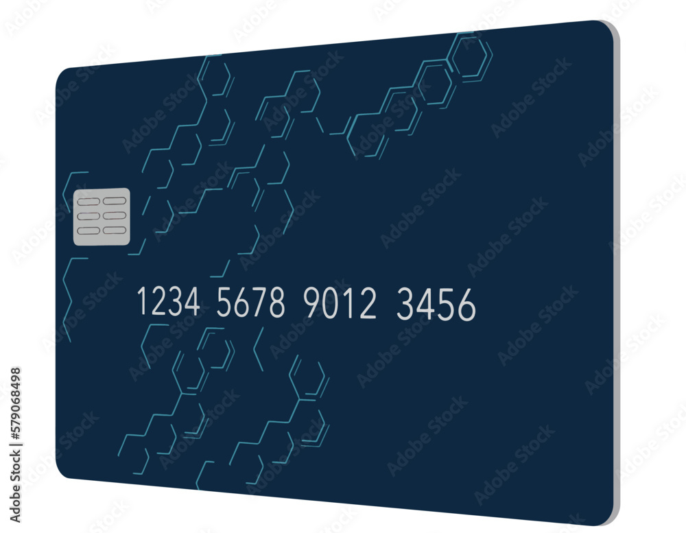 Poster here is a generic mock credit card with a modern design and text space in a vector illustration.