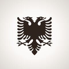 Symbol from the flag of Albania - obrazy, fototapety, plakaty