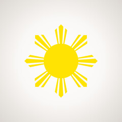 Golden sun from the flag of Philippines